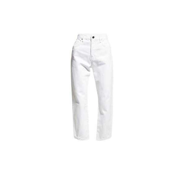 New FRAME Le Original Front-Cuff Cropped WHITE HIGH RISE STRAIGHT Fit Jeans Sz31 - Picture 3 of 12